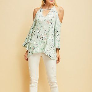 Cold Shoulder Spring Confetti Top